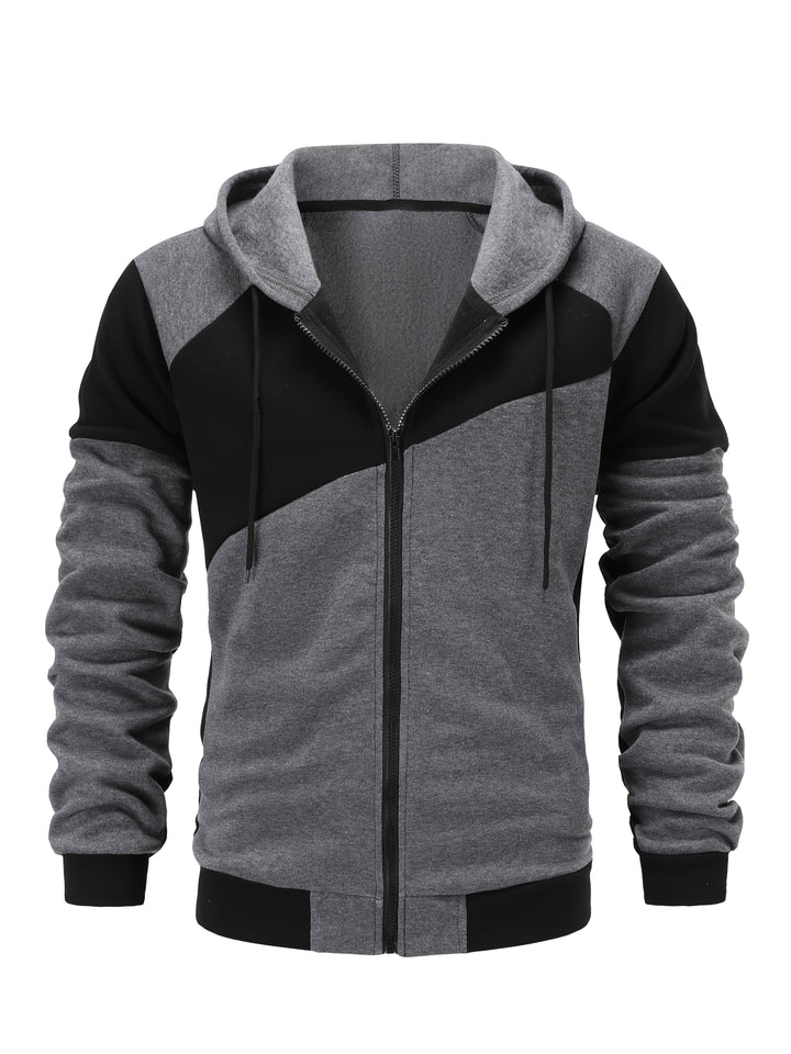 Carter | Color Block Zip-Up Hooded Jacket