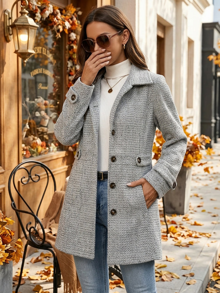 Rebecca | Tailored Herringbone Coat