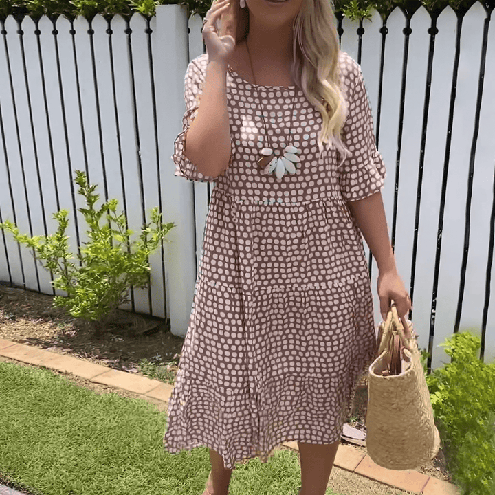 Zora | Classic Short Sleeve Midi Dress