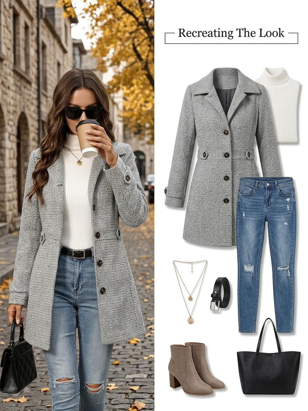 Rebecca | Tailored Herringbone Coat