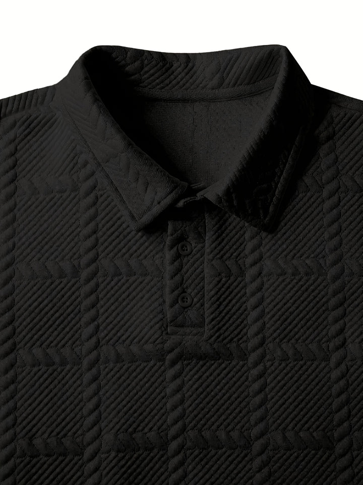 Calvin | Textured Long-Sleeve Polo Shirt