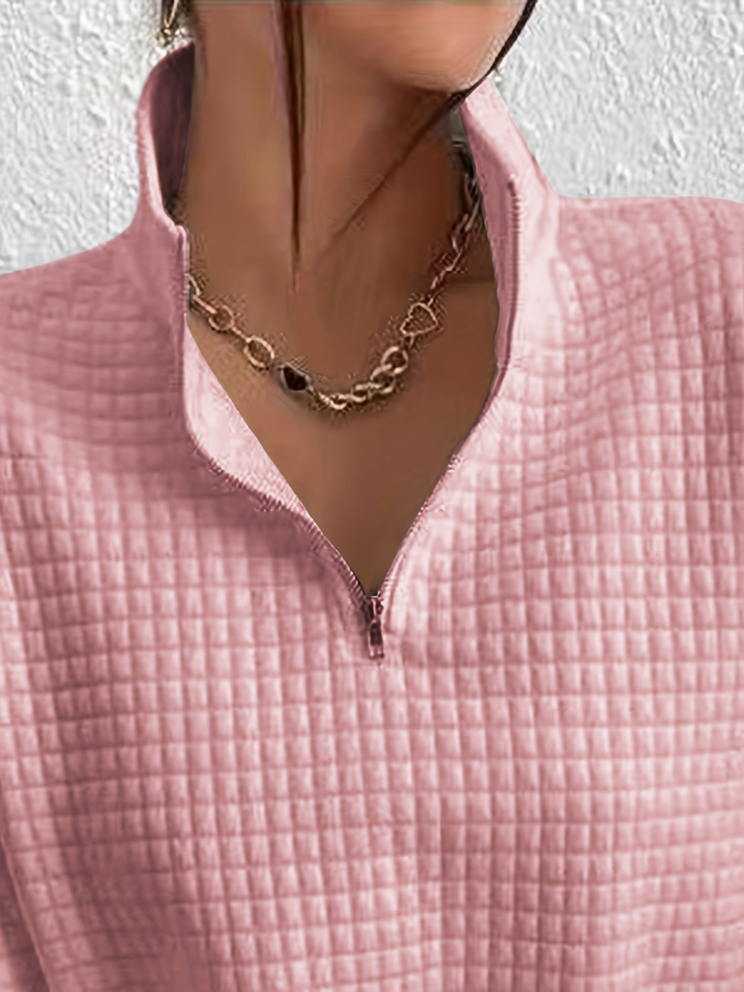 Corinna | Textured Half-Zip Pullover