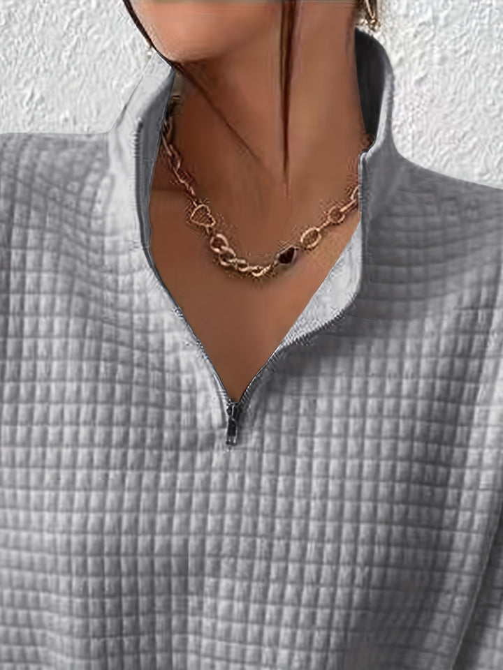 Corinna | Textured Half-Zip Pullover
