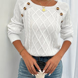 Rosetta | Textured Button-Detail Sweater