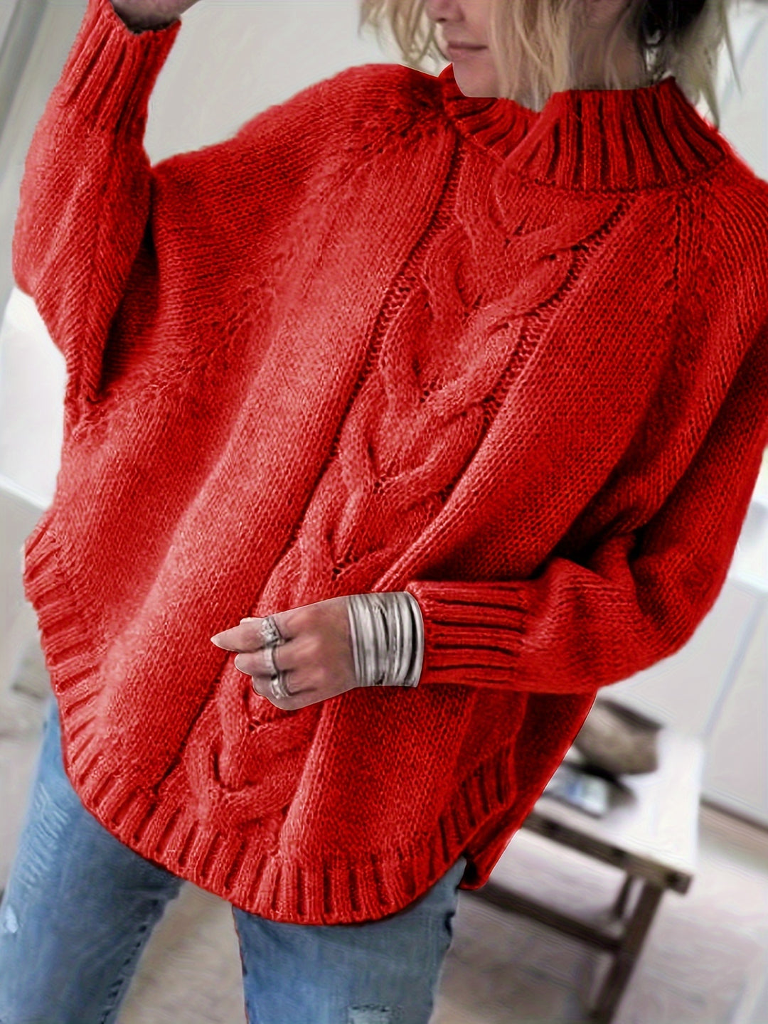 Sabina | Cozy Cable-Knit High-Neck Sweater