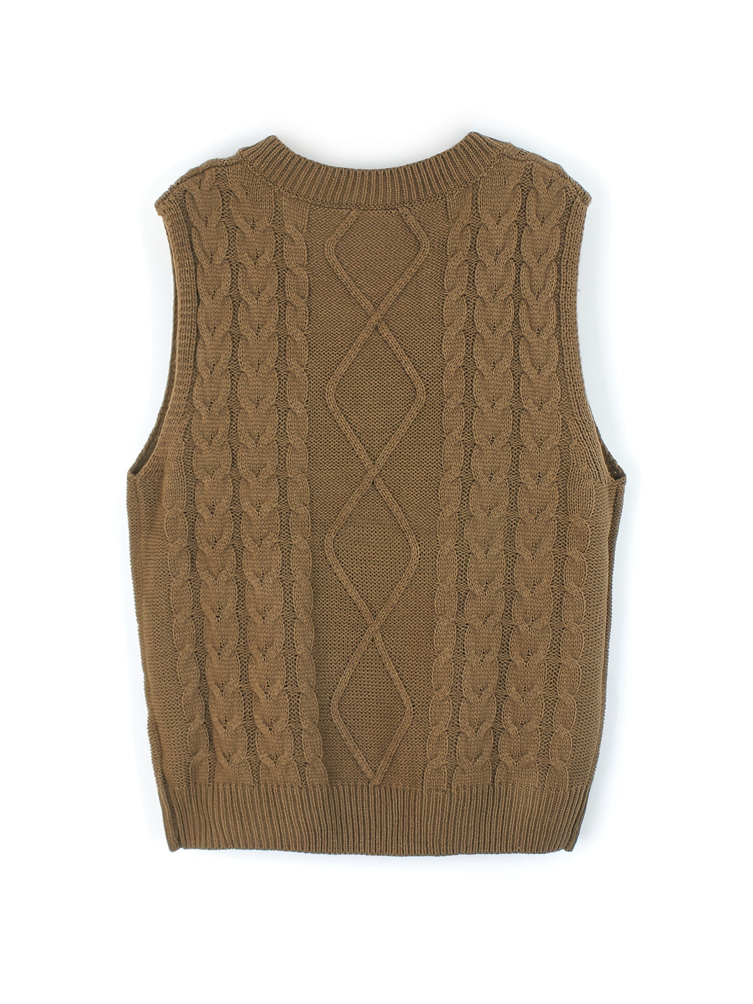 Genevieve | Cable-Knit V-Neck Sweater Vest