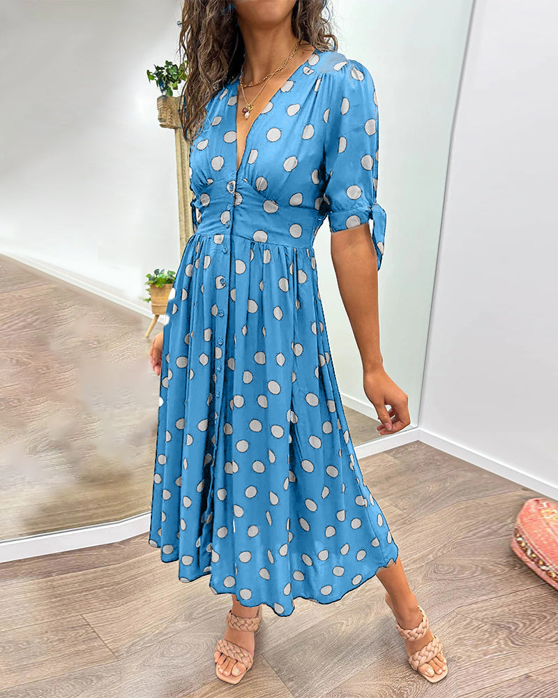 Amara | Elegant Polka Dot Midi Dress