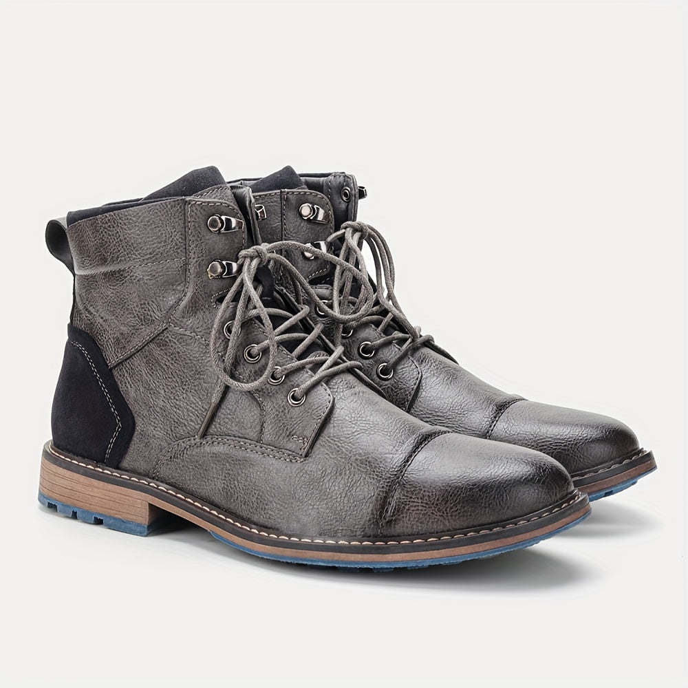 Logan | Cap-Toe Lace-Up Ankle Boots