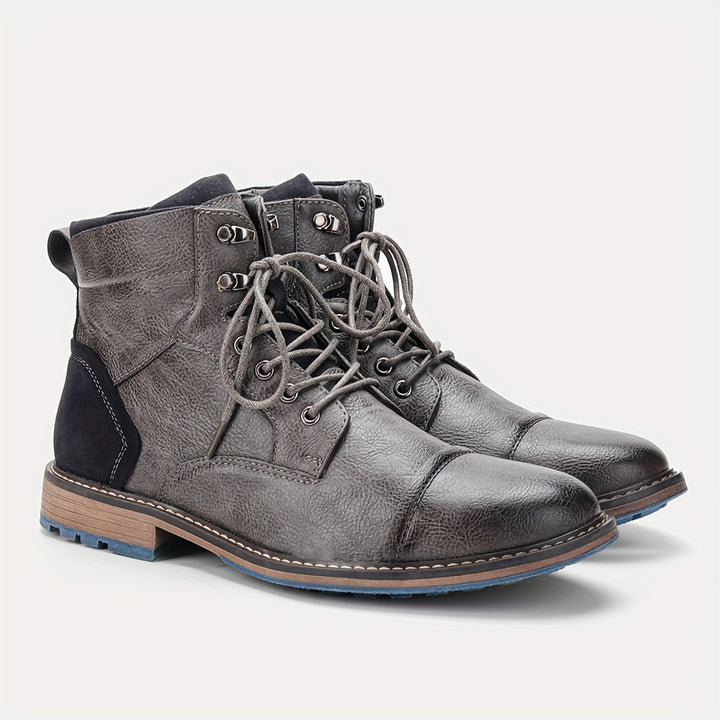Logan | Cap-Toe Lace-Up Ankle Boots