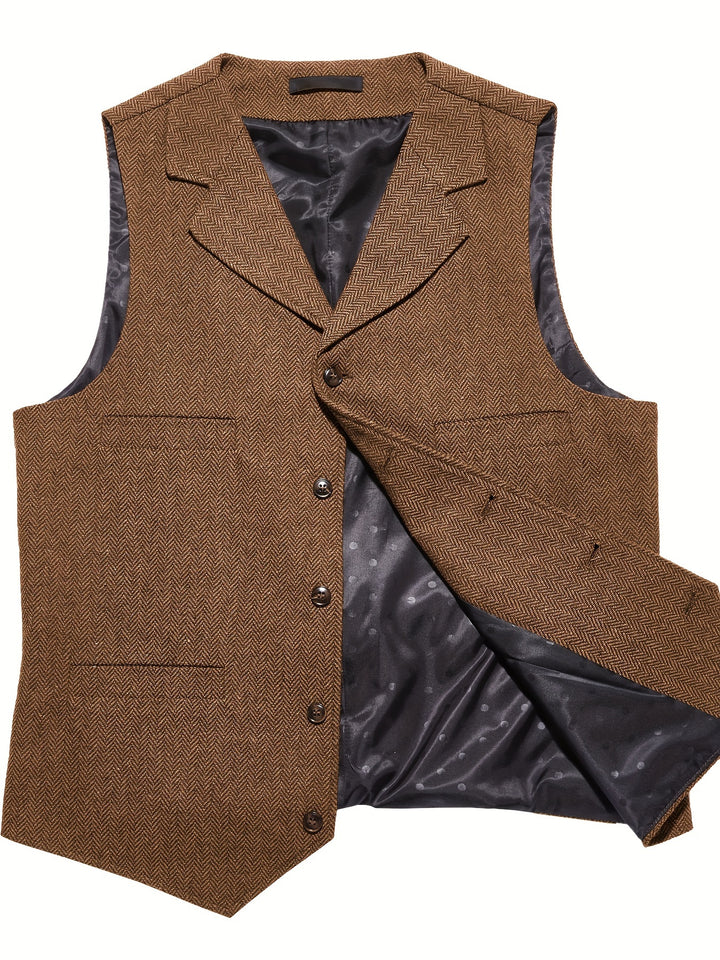 Ambrose | Herringbone Tailored Waistcoat