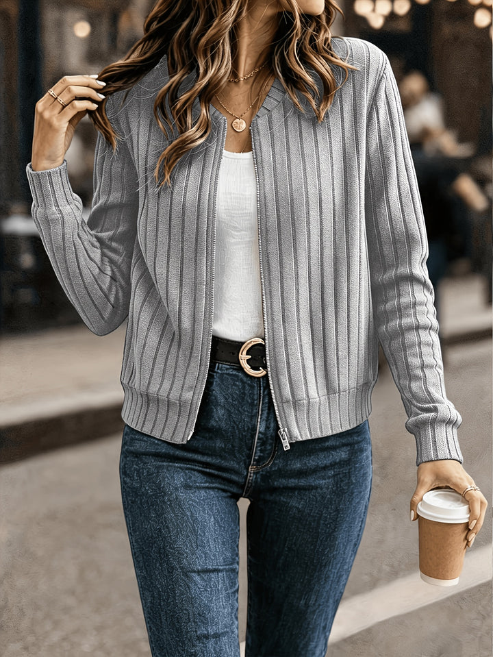 Miranda | Ribbed Zip-Front Jacket