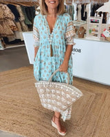 Mana | Elegant Floral V Neck Dress