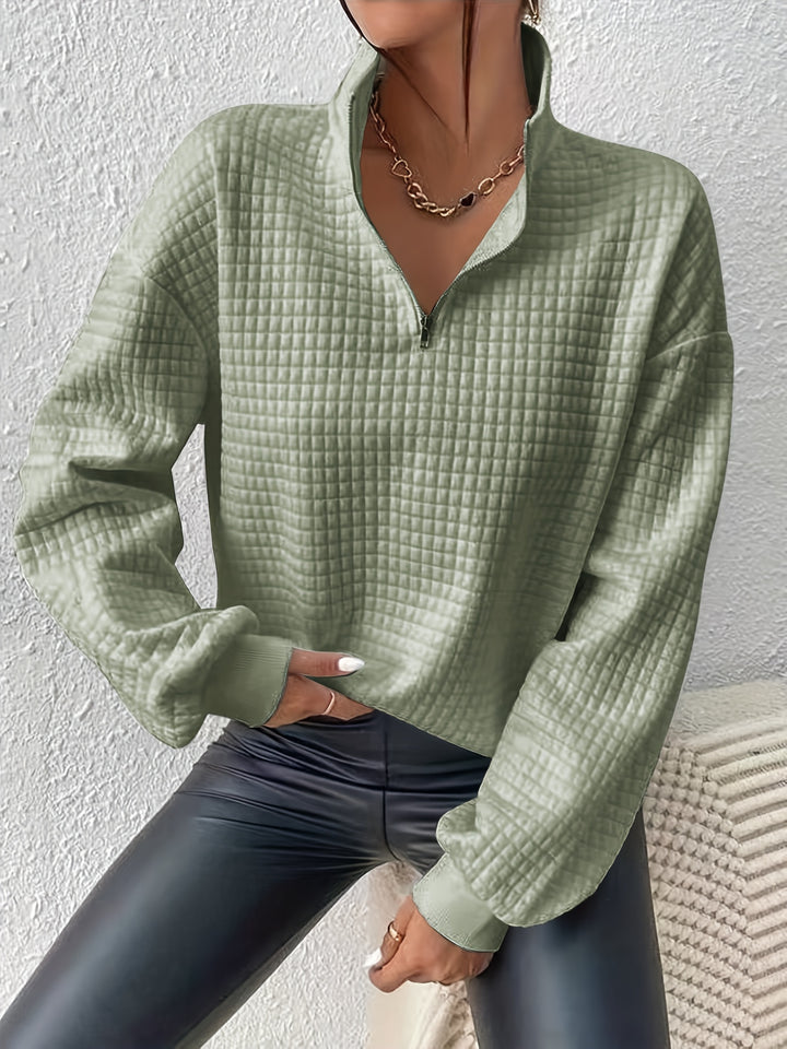 Corinna | Textured Half-Zip Pullover