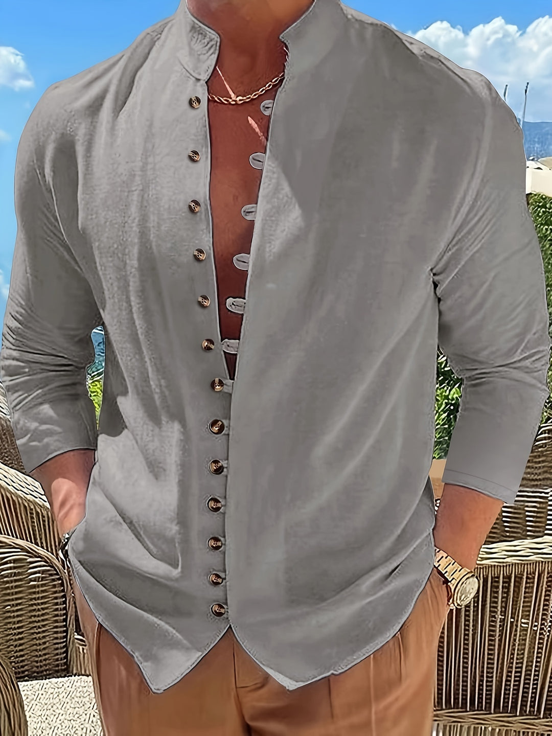 Grant | Relaxed Stand-Collar Shirt