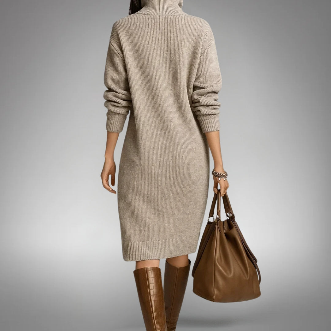 Arabella | Elegant High Neck Midi Dress