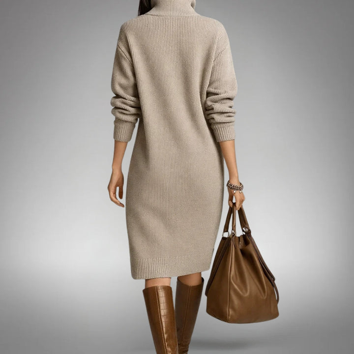 Arabella | Elegant High Neck Midi Dress