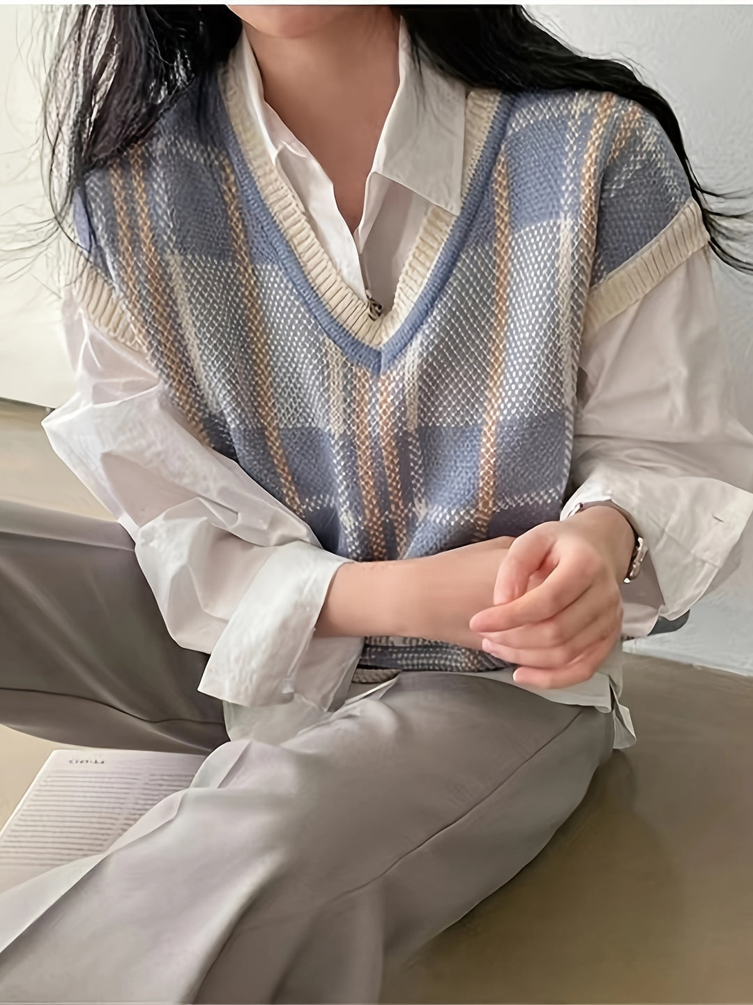 Prudence | Argyle V-Neck Sweater Vest