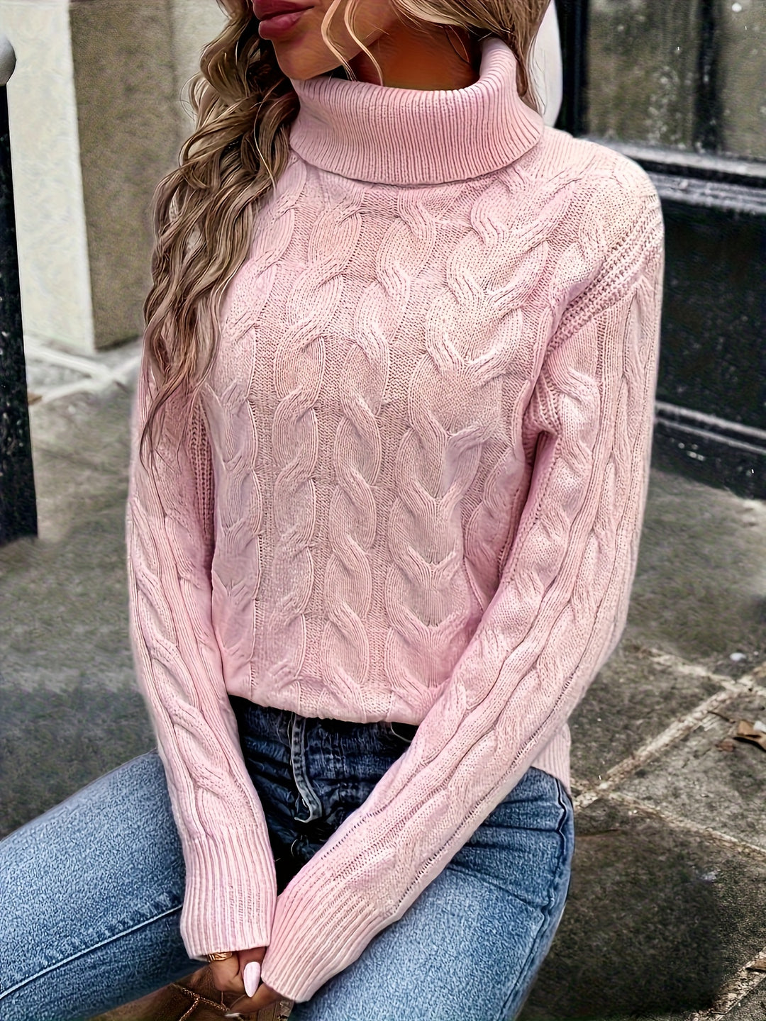 Lila | Cable-Knit Turtleneck Sweater