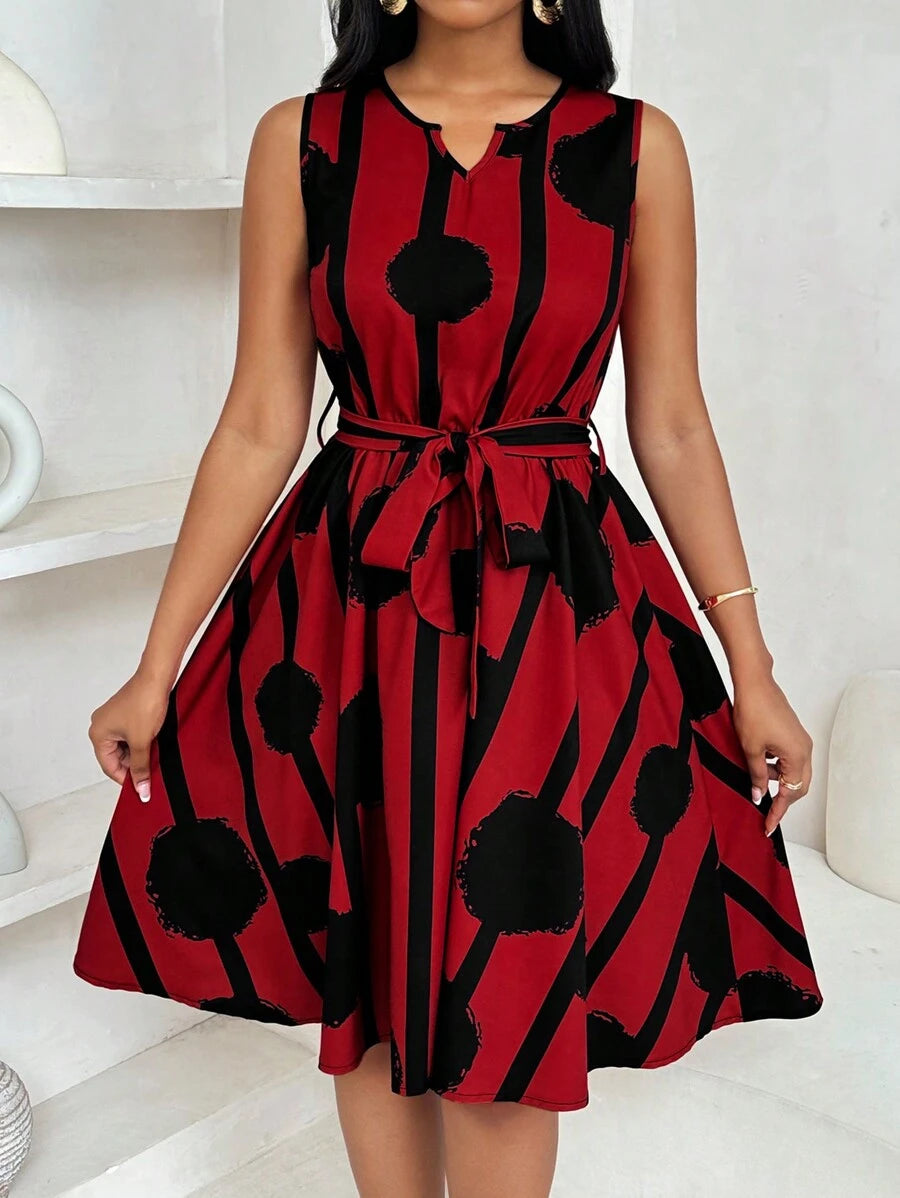 Serena | Sleeveless Belted A-Line Dress