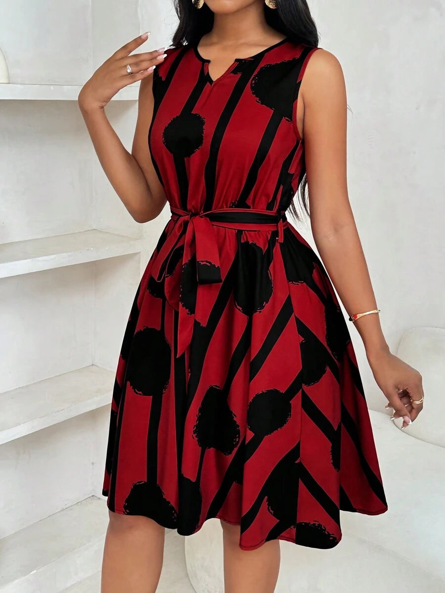 Serena | Sleeveless Belted A-Line Dress
