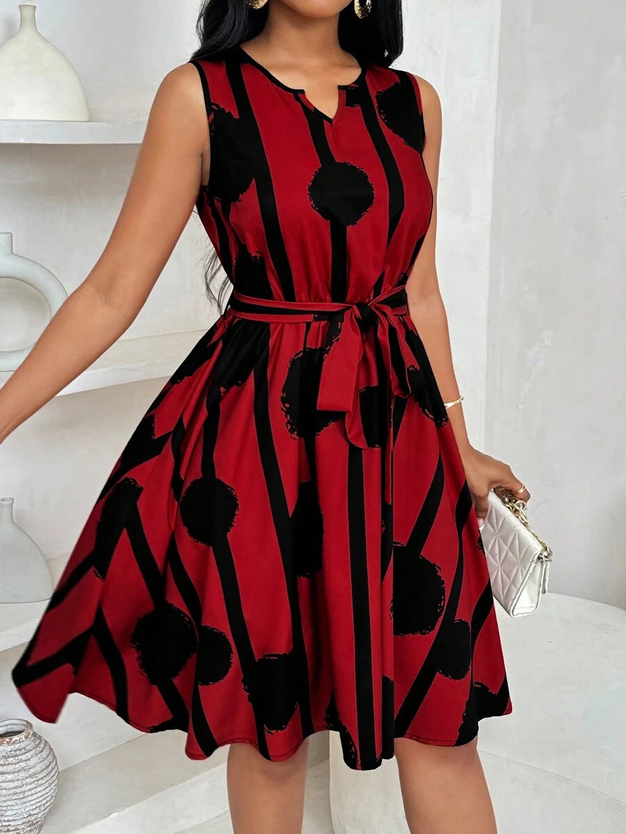 Serena | Sleeveless Belted A-Line Dress