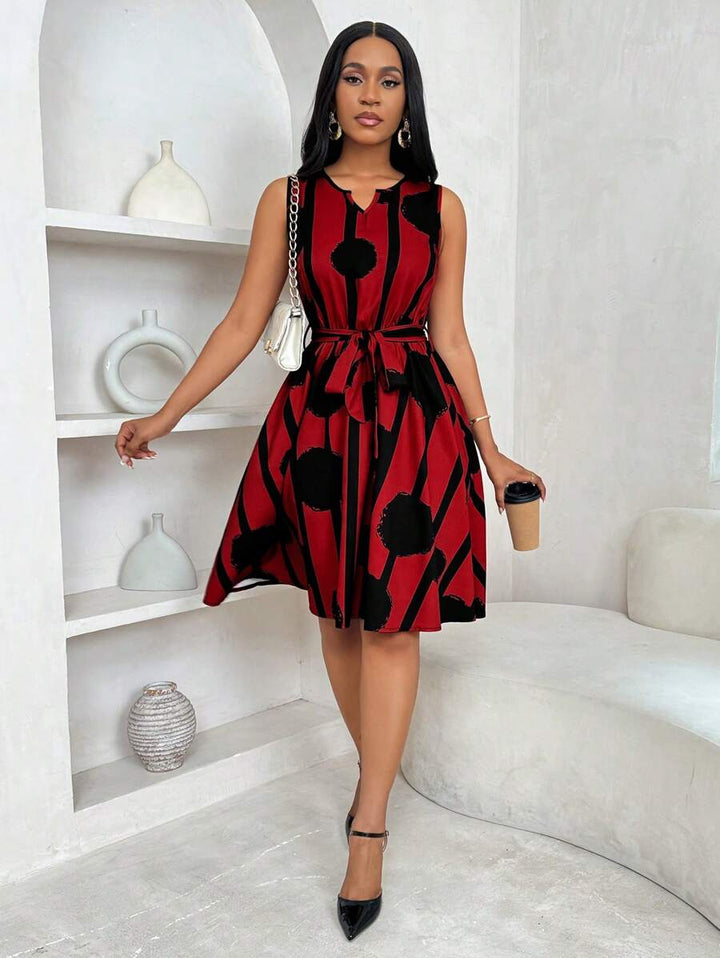 Serena | Sleeveless Belted A-Line Dress