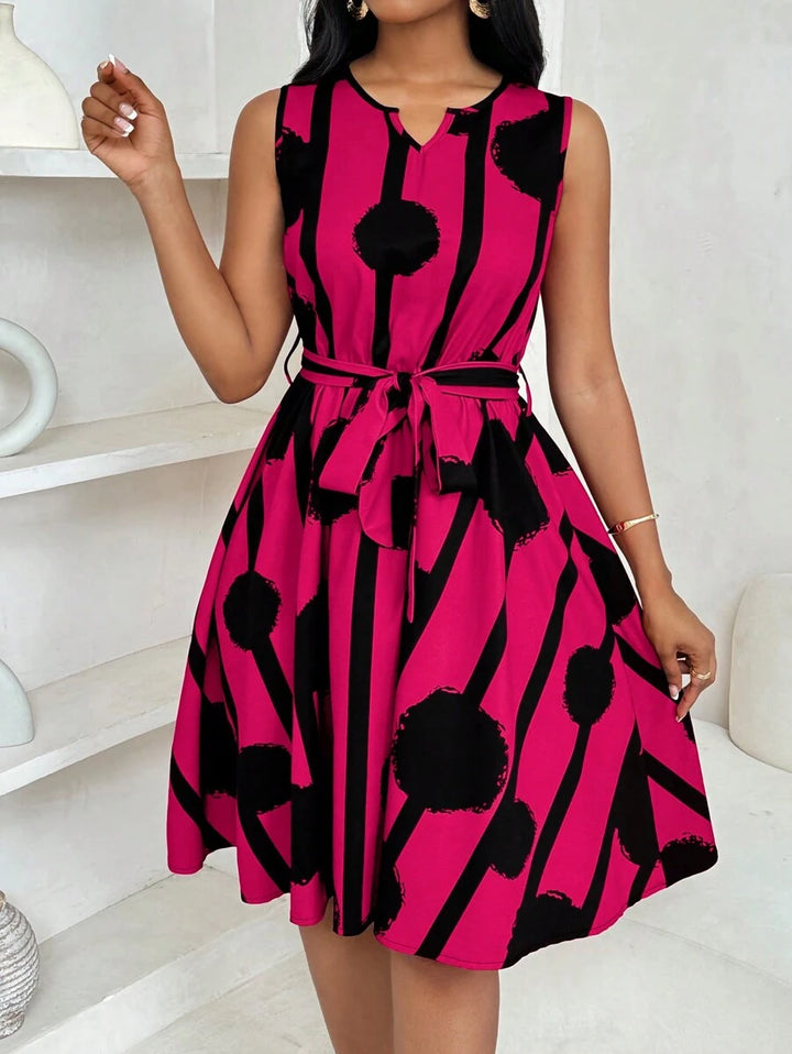 Serena | Sleeveless Belted A-Line Dress