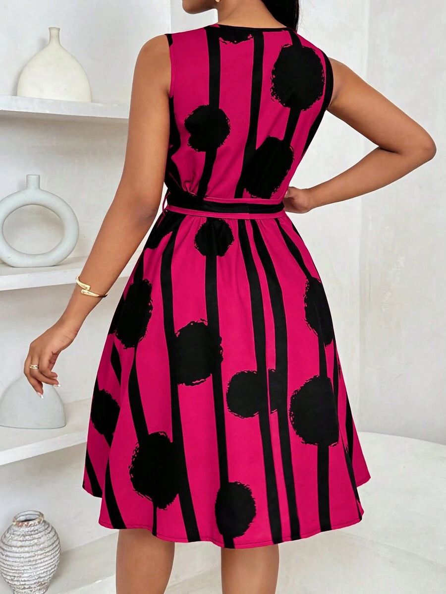 Serena | Sleeveless Belted A-Line Dress