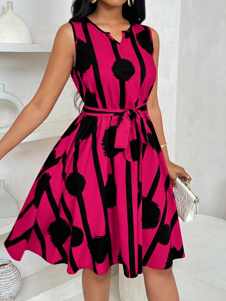 Serena | Sleeveless Belted A-Line Dress