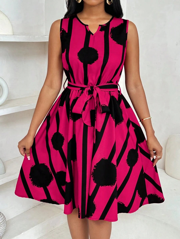 Serena | Sleeveless Belted A-Line Dress