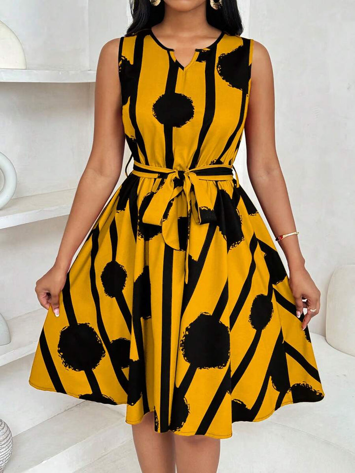 Serena | Sleeveless Belted A-Line Dress