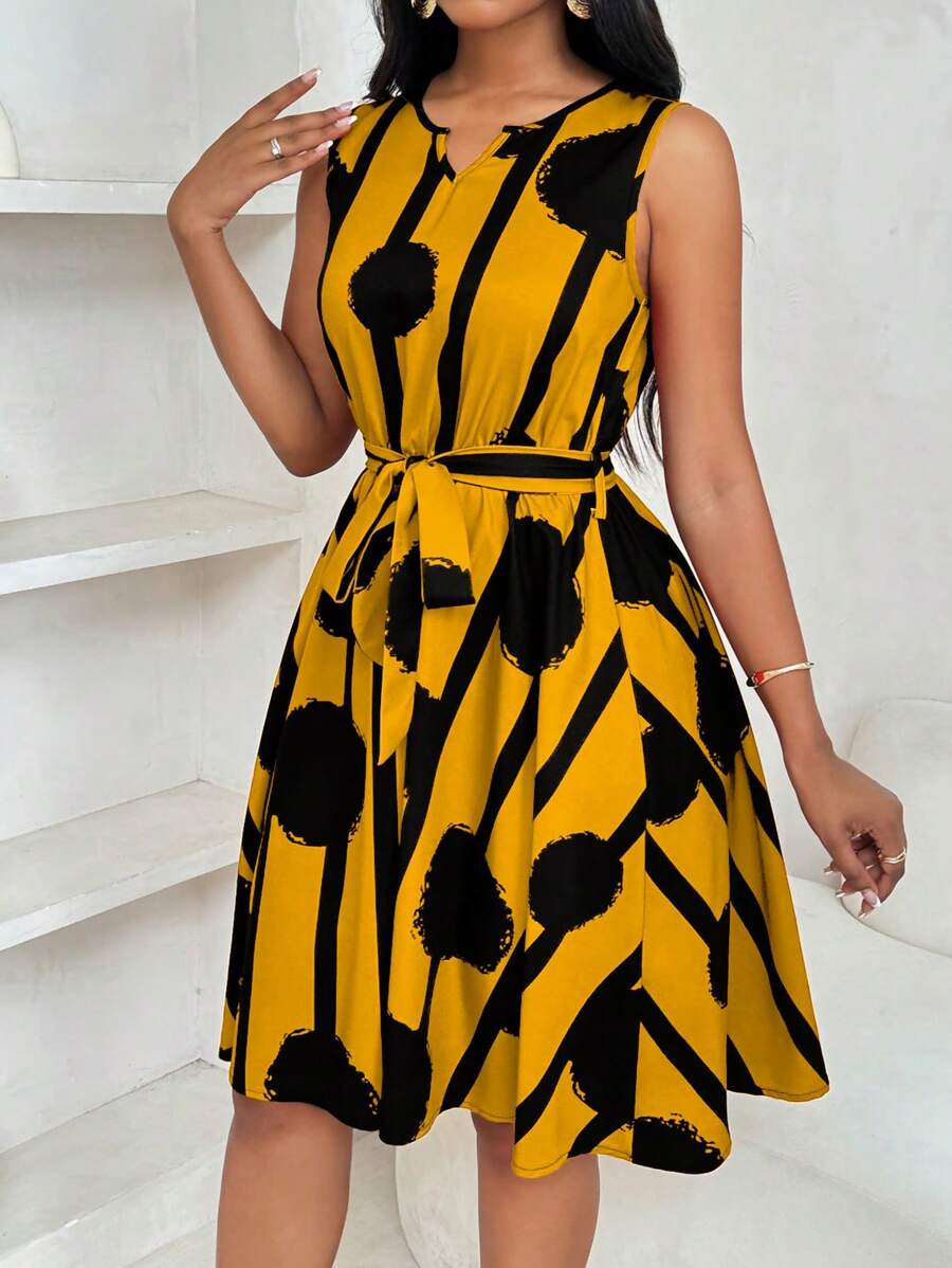 Serena | Sleeveless Belted A-Line Dress