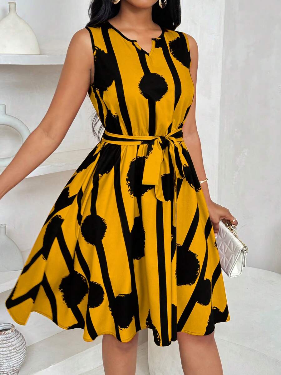 Serena | Sleeveless Belted A-Line Dress