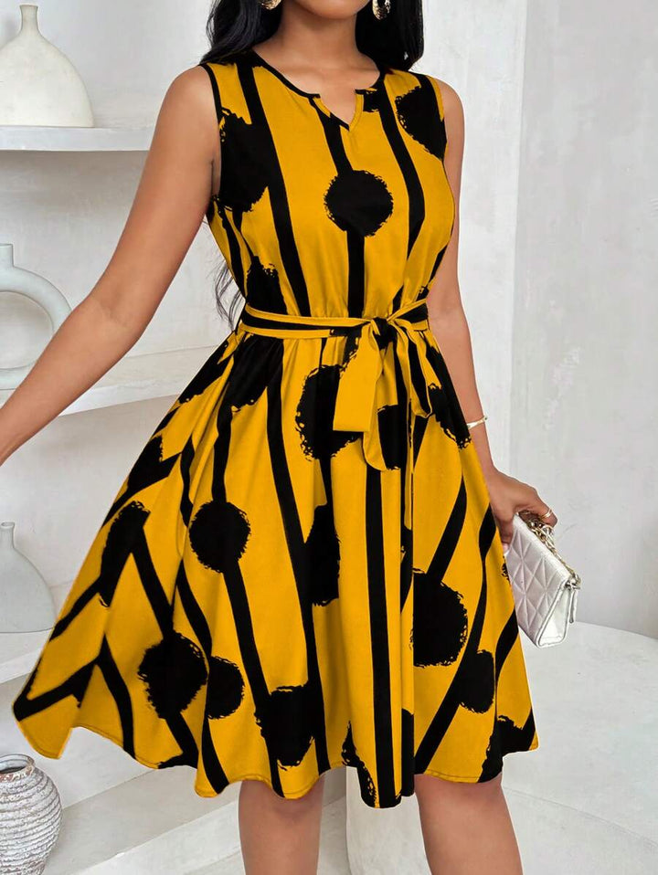 Serena | Sleeveless Belted A-Line Dress