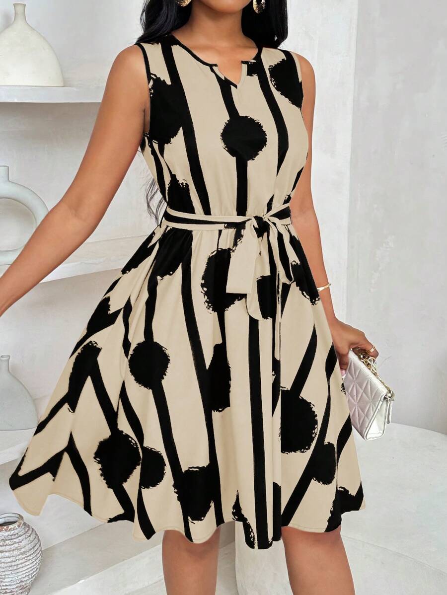 Serena | Sleeveless Belted A-Line Dress