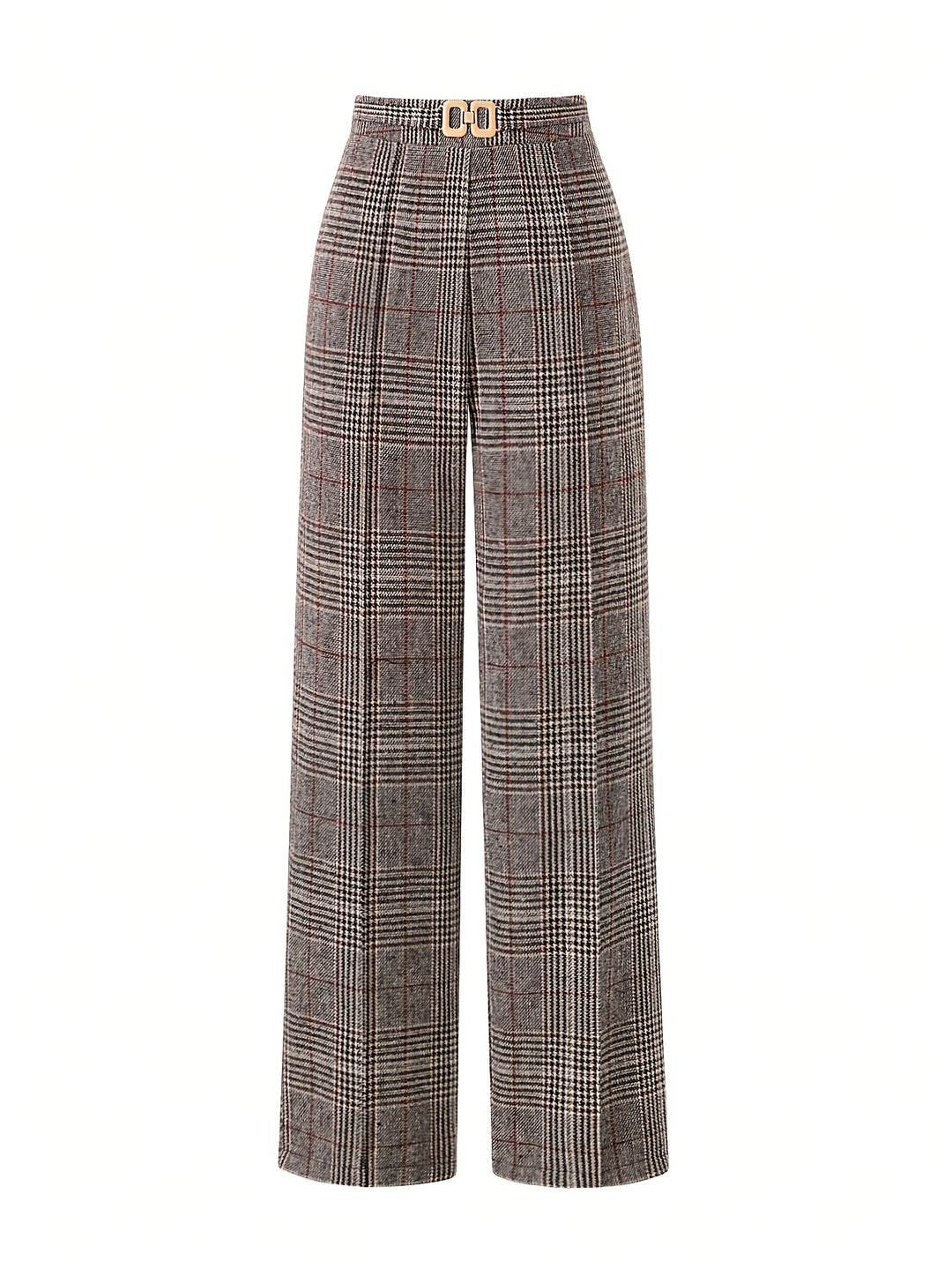 Brooke | Refined Wide-Leg Plaid Trousers