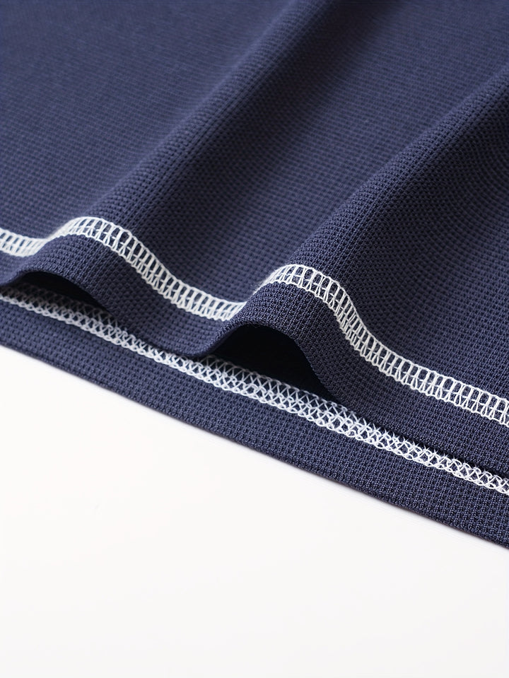 Maxwell | Textured Button-Neck Tee