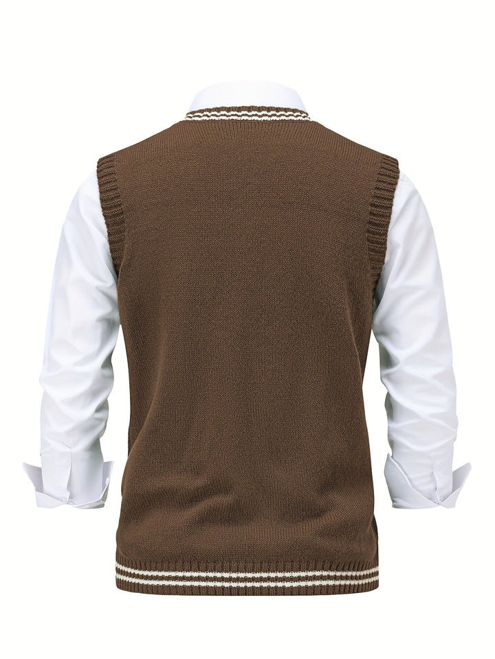 Graham | Cable-Knit V-Neck Vest