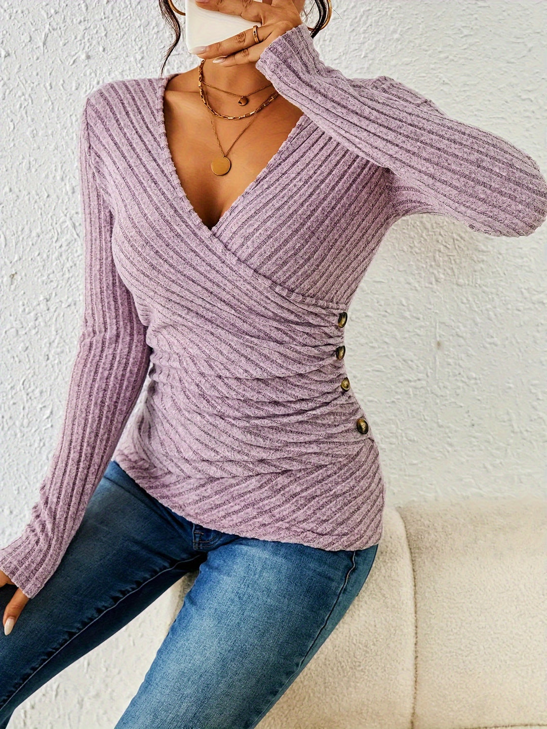 Lorelei | Ribbed Fitted Long Sleeve Top