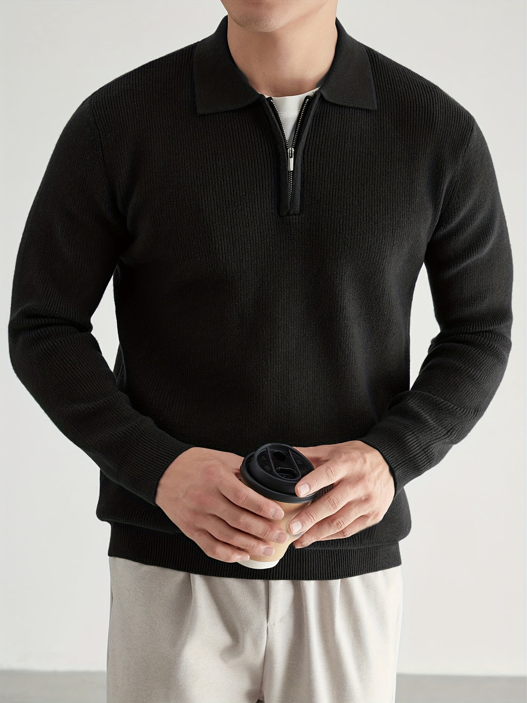 Ford | Refined Zip-Collar Polo Sweater