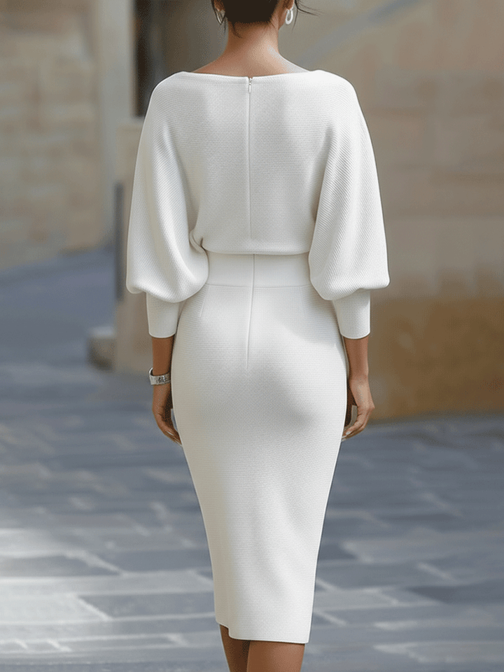 Cordelia | Refined Cowl-Neck Midi Dress