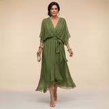 Abigail | Elegant Chiffon V Neck Dress