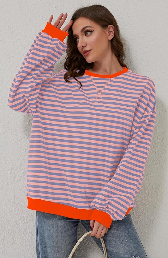 Elena | Striped Round-Neck Sweater