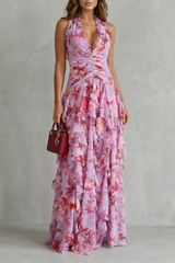 Florence | Ruffled Halter Maxi Dress