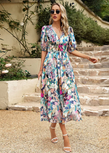 Estella | Floral Flattering Midi Dress