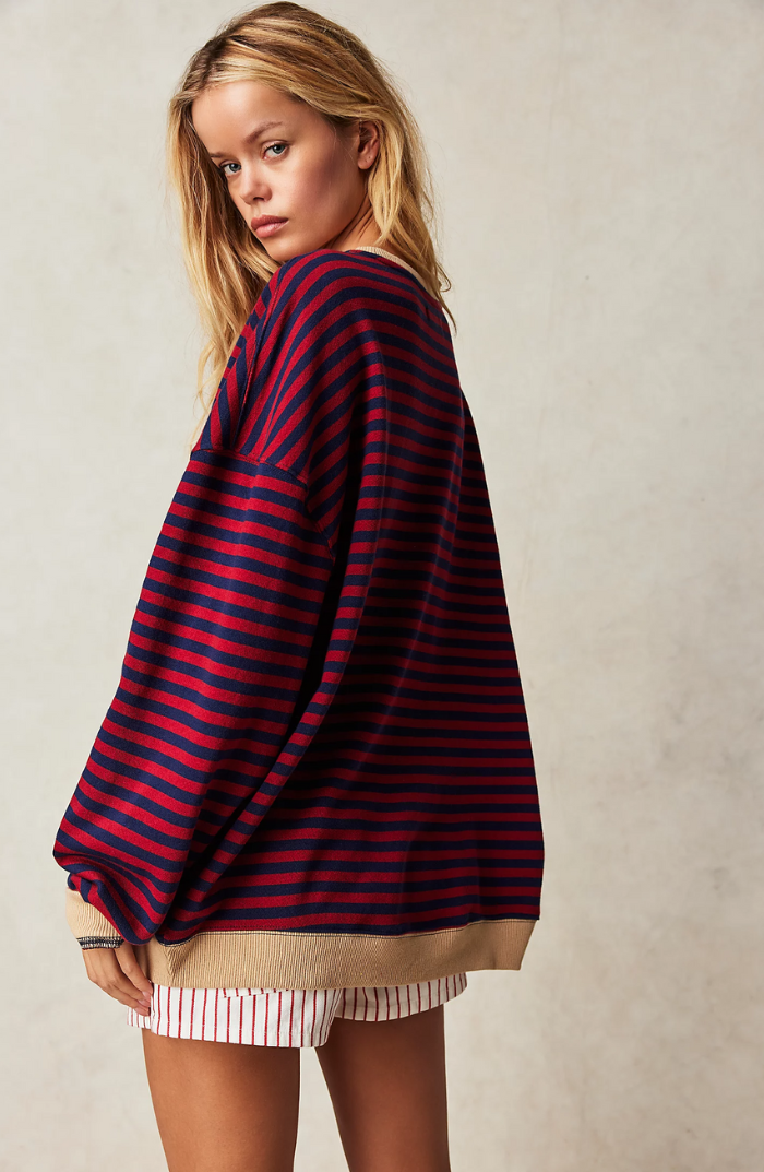 Elena | Striped Round-Neck Sweater