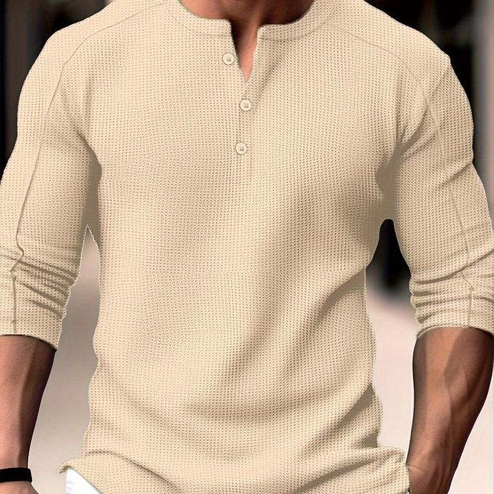 Jonah | Textured Long-Sleeve Henley Shirt