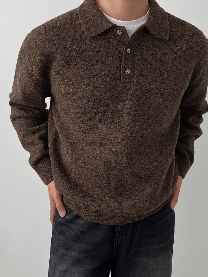 Garrett | Refined Collared Polo Sweater