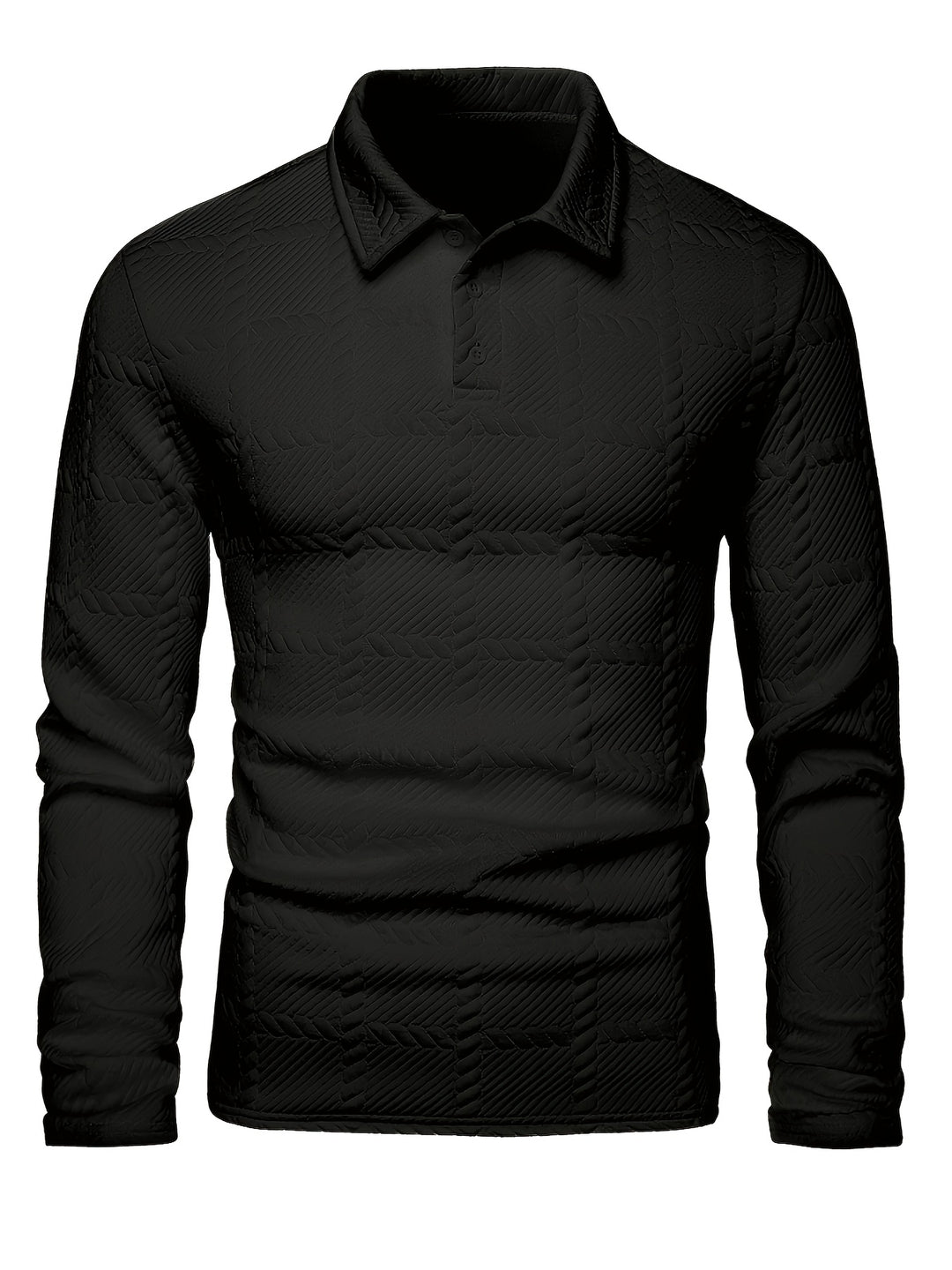 Calvin | Textured Long-Sleeve Polo Shirt