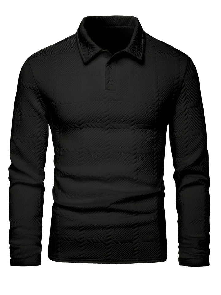 Calvin | Textured Long-Sleeve Polo Shirt
